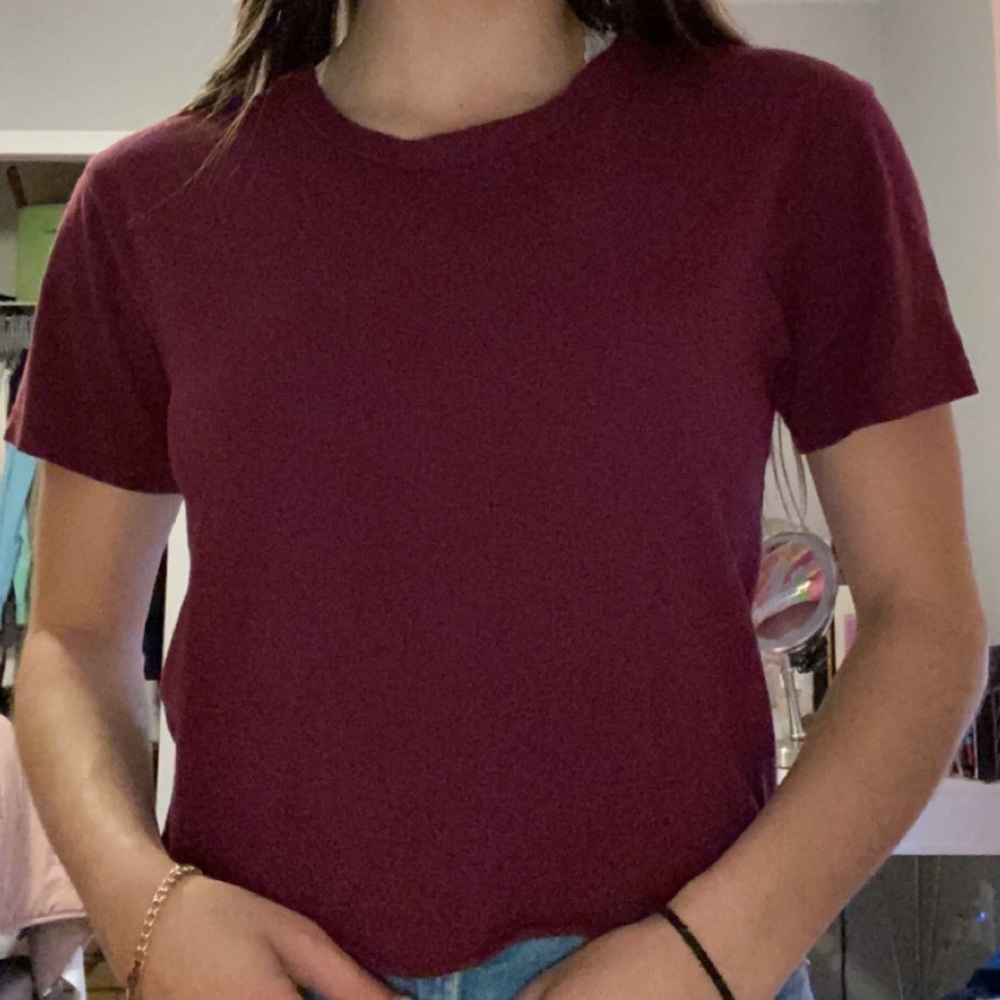 PINK Maroon Short T-Shirt
